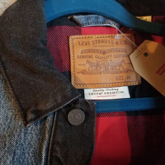 Levi's  TYPE 2 TRUCKER JACKET Denim and Plaid - Picture 8 of 8